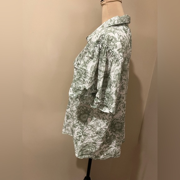 IVY JANE- WOMEN'S BOTANICAL SNAP FRONT COLLARED SHIRT, size Large - Picture 5 of 10